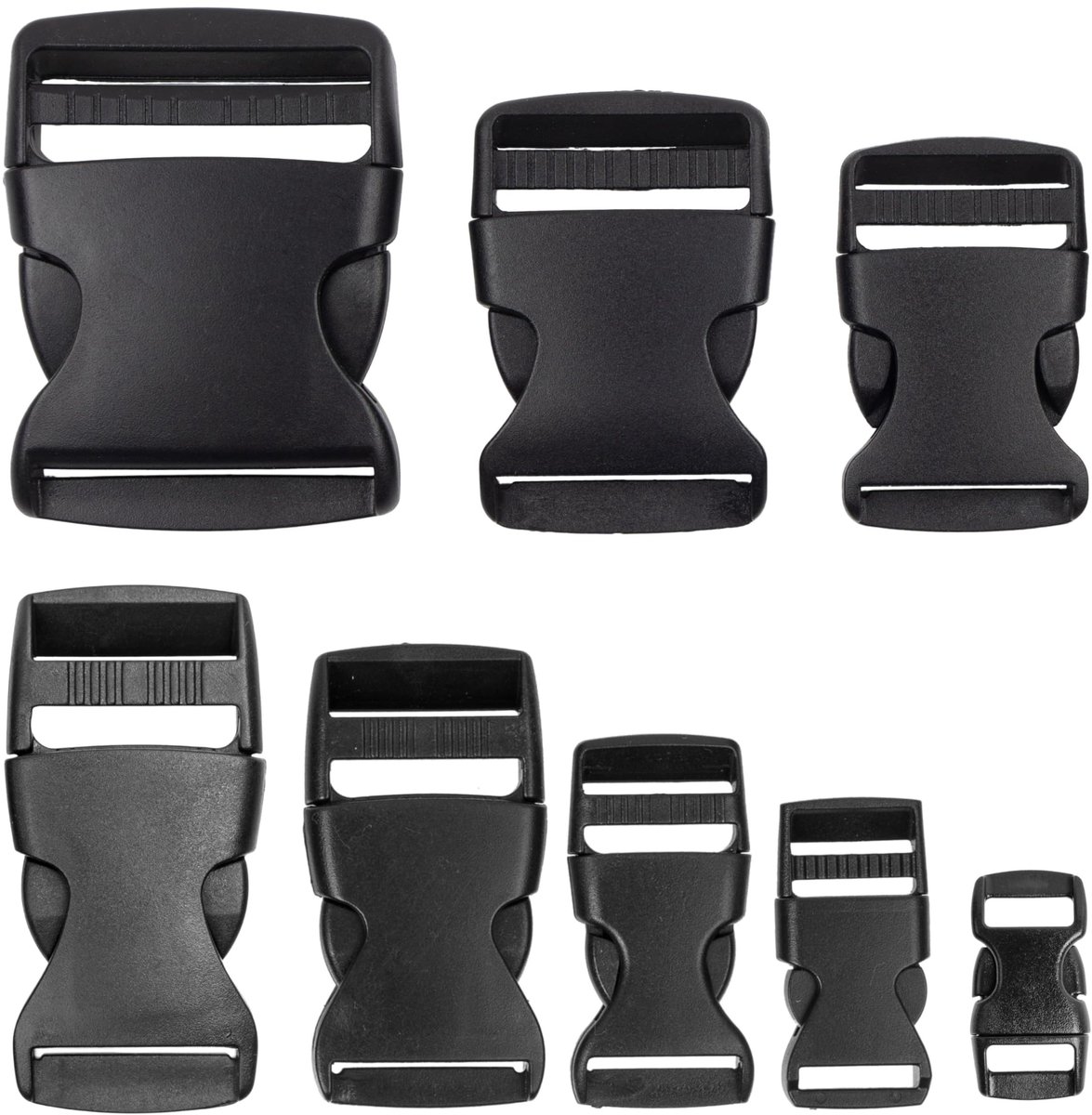 Ontgrendelingssluiting in de Maten 20, 25, 32, 38, 50 mm, 2-pack Riemgespen, Dubbelzijdige Kliksluiting, Sluitingsgesp voor Rugzak, Reserve-Vervangingsgesp, Naaiaccessoires, Gesp Buckle