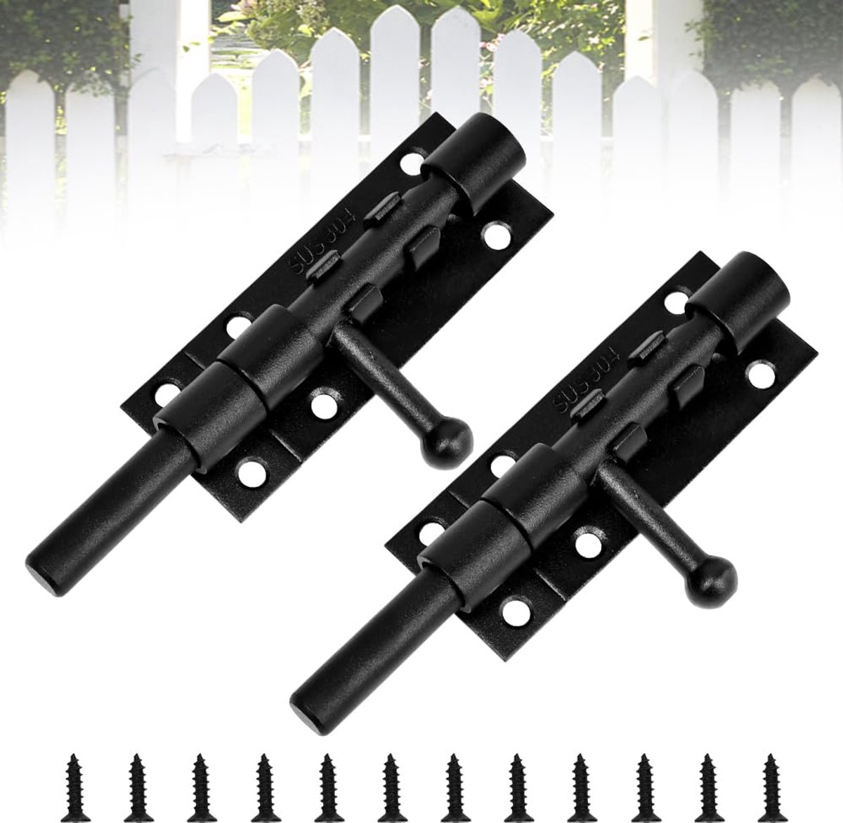 Grendels 304 roestvrij staal boutgrendel deurslot grendel 5 inch slotgrendel zwarte deurgrendel schuifgrendel deur grendel slot tuindeurslot met schroeven voor huis binnenplaats