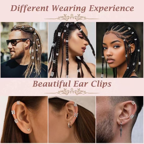 100 stuks Viking dreadlocks haaraccessoires, zilver, verstelbare haarringen voor vlechten, haarkralen en haarspiralen voor vlechten, accessoires decoratie voor mannen en vrouwen — afbeelding 5