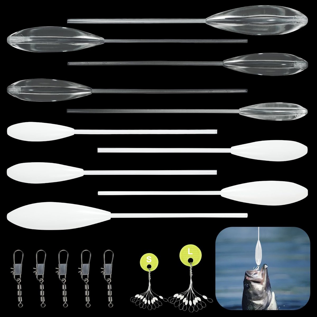 17 Stuks Forellen Hengelaccessoires Set, Hengelaccessoires Forellen Set met 5 Drievoudige Wartels & 20 Rubberparels, Drijvend & Langzaam Zinkend van 6-20g, Hengelaccessoires Set