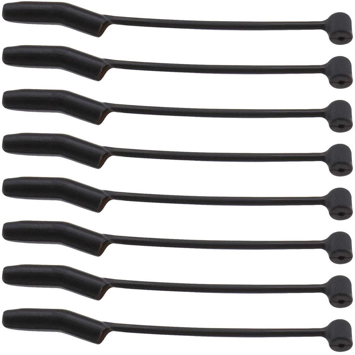 idea 30Pcs D Rig Aligners Rubber Karper Vissen Kickers Anti Tangle Mouwen Haken Lijn Aligners Vissen Terminal Visgerei Haak Link Accessoires Zwart 28mm