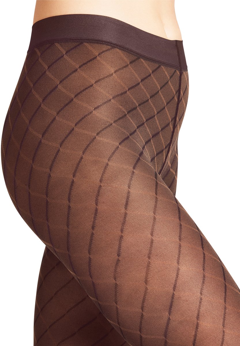 FALKE Intrigue gedessineerd materiaal transparent 30 DEN panty dames rood - maat M
