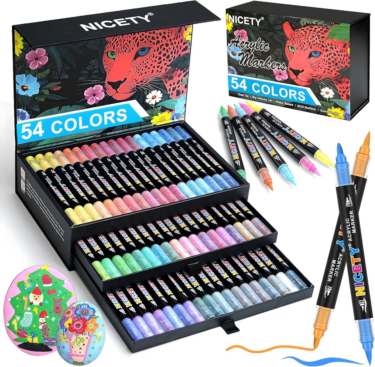 Acryl Stiften Set - Multicolor - Dubbele Punt 1–5mm en 1mm - Voor Creatieve Hobby's