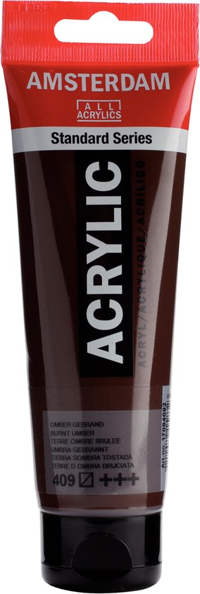 Amsterdam Acrylverf tube 120 ml, kleur Omber Gebrand 409.