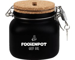 Spaarpot - Fooienpot, geef gul - Glas - 10,5x11x12,5cm