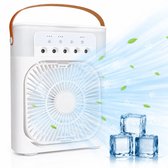 Lifetime Air Tafelventilator met Vernevelstand - Draagbare Bureau Ventilator met Water - USB-C Aansluiting - RBG LED Verlichting - Kantelbaar - Wit
