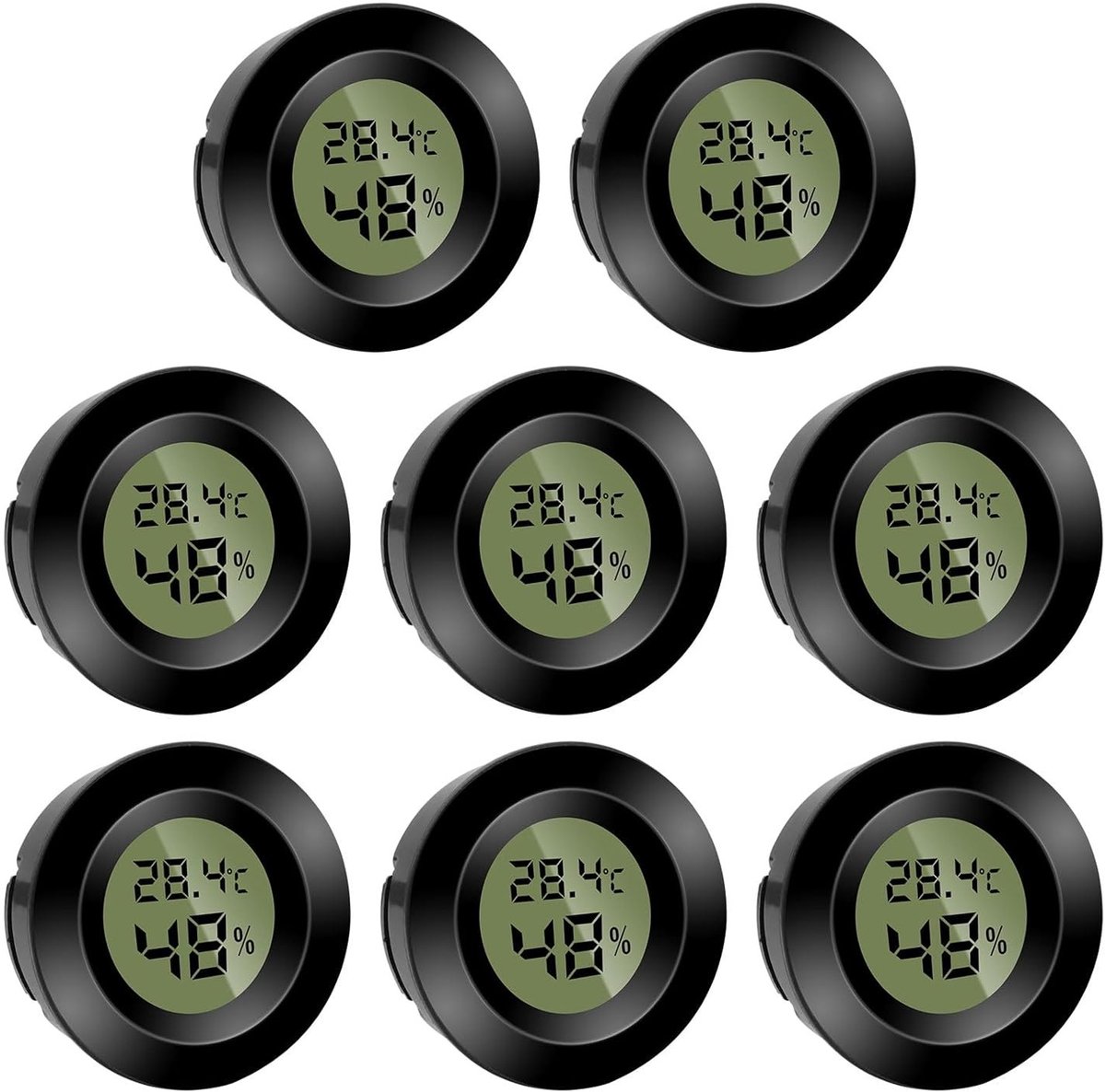 Digitale Mini Hygrometer en Thermometer - Rond - Real-time Temperatuur- en Vochtigheidsmeting - Compact Design - Voor Binnen
