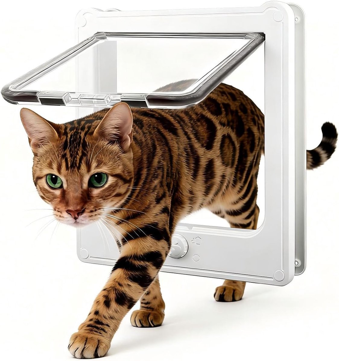 YAGXIG Kattenluik - Eenvoudig te installeren - 4 handmatige vergrendelingsopties - Uitstekende afdichting - Stevige interne constructie - Geschikt voor kleine honden/katten