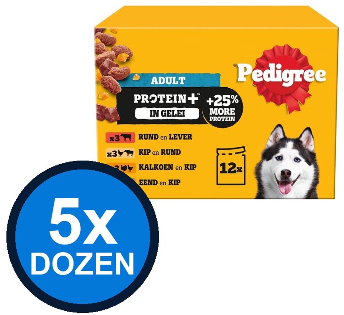 Pedigree Pedigree - Pouch Adult Gelei Protein+ Multipack (12x85g) - Hondenvoer Natvoer - 1.02 kg