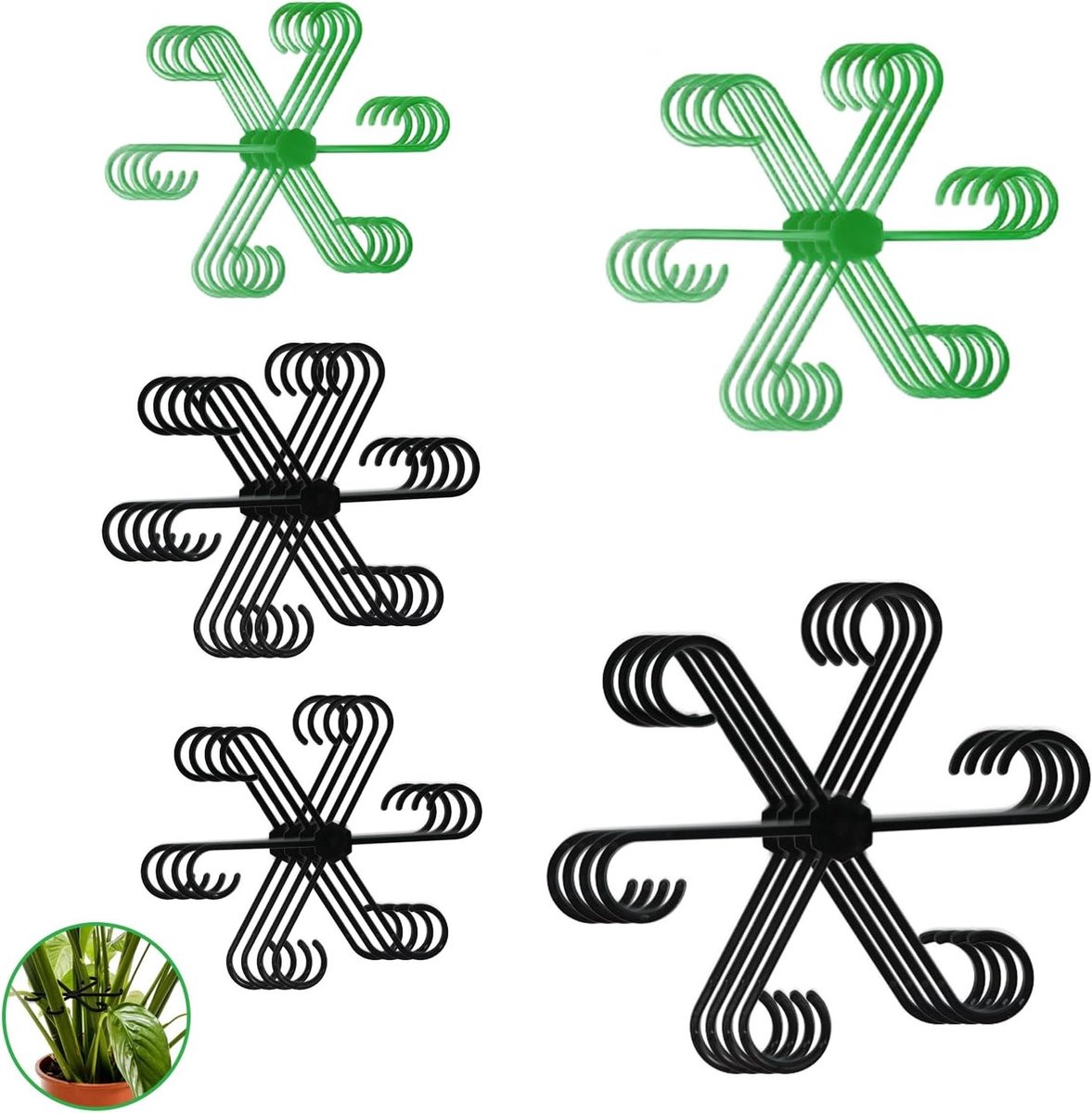20 Plantstands voor Monstera, Alocasia, Tomaten en Hortensia's - Steun voor Planten met Clips en Stelen