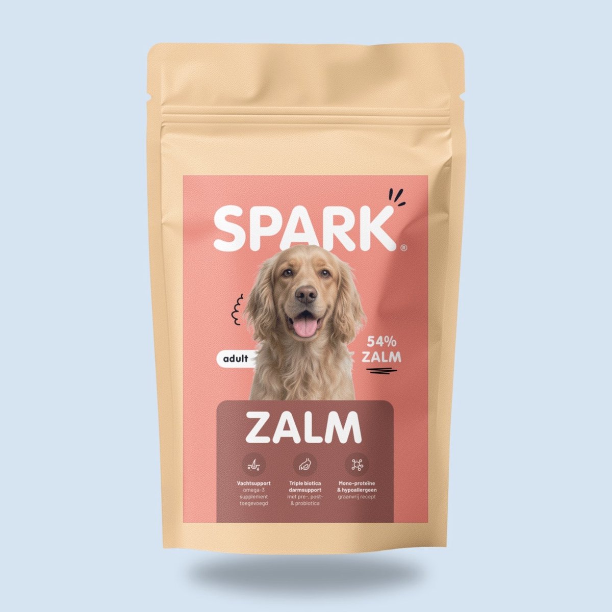 Spark Spark - Volwassen Hondenbrokken - Verse Zalm - Hypoallergeen - Graanvrij - Middelgrote Honden -3KG