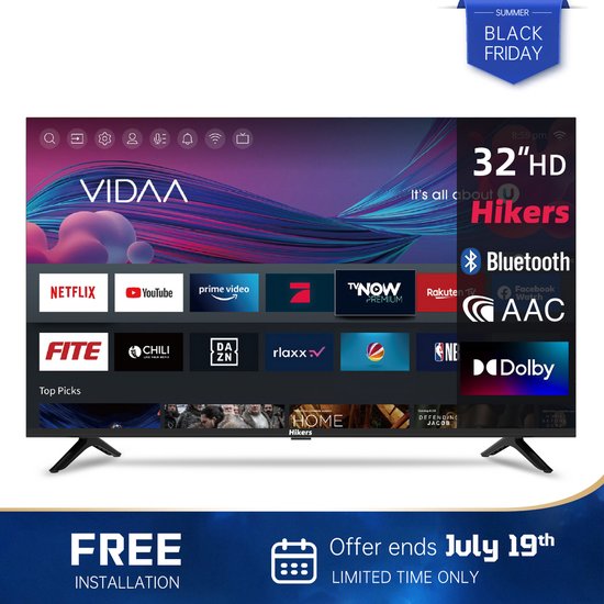 Hikers LED TV Hikers HD 32" (80 cm) Slimme TV VIDAA
