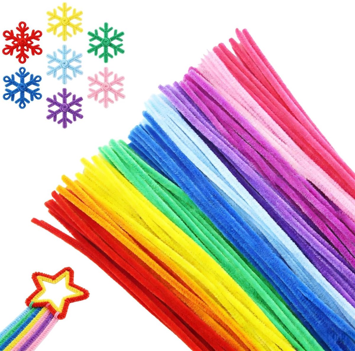 Kleurrijke Pijpenrassers voor Creatieve Projecten, 200 Stuks van 30 cm, Ideaal voor Knutselen en DIY Activiteiten, Multicolor Pijpenreiniger voor Kinderen