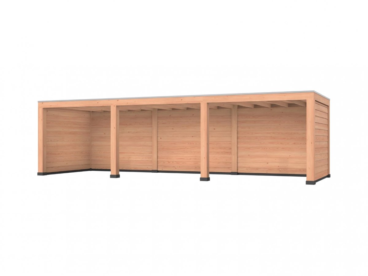 Douglas overkapping, 900 x 300, met achterwand en twee zijwanden, Westwood Modern Basic