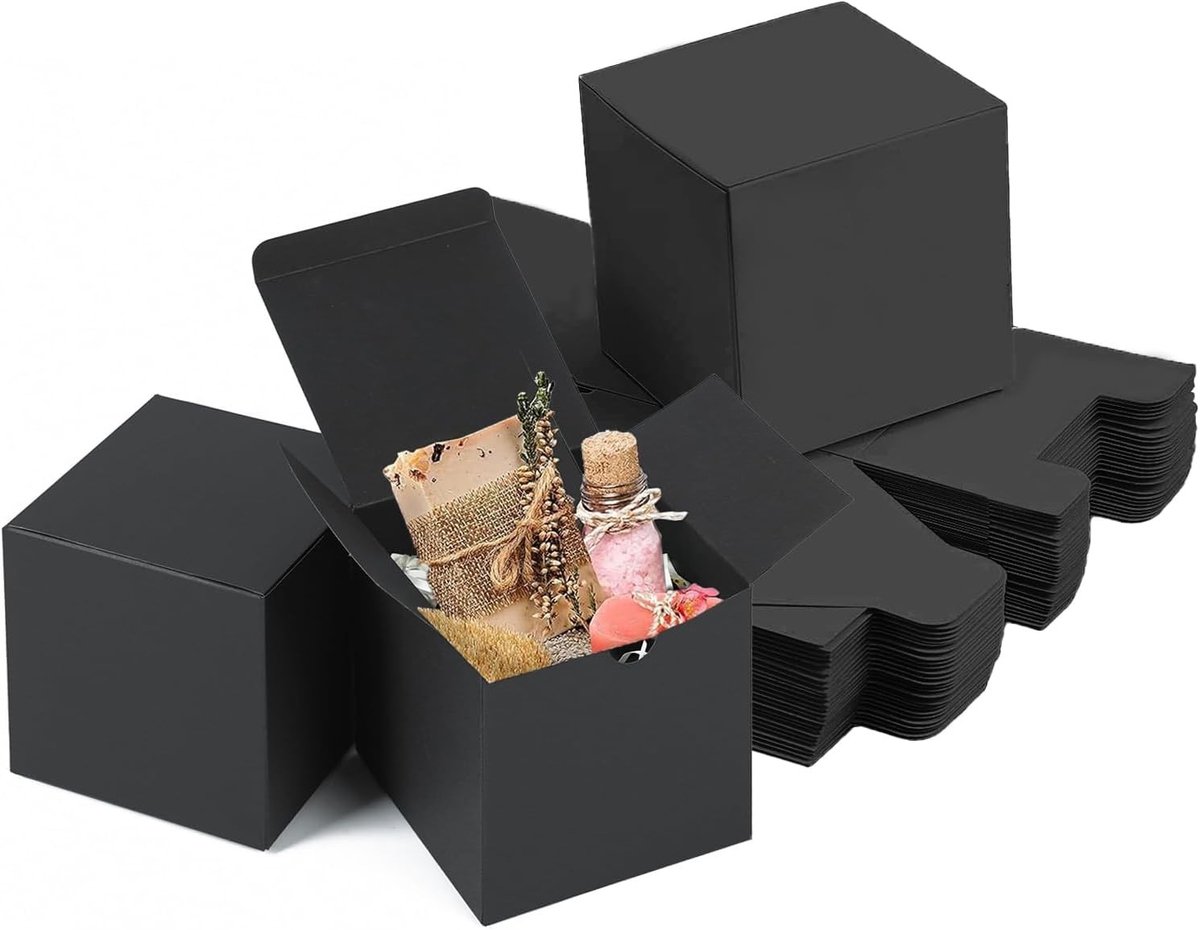 Set van 15 Kraft Papieren Cadeau Dozen 10 x 10 x 10 cm, Kartonnen Dozen met Deksel voor Feestjes, Verjaardagen en Bruiloften