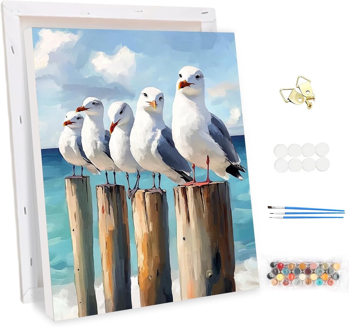 Schilderen op Nummer - Canvas met Dieren - Inclusief Acrylverf en Penselen - Voor Volwassenen