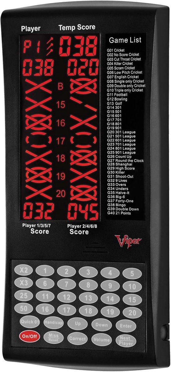 Digitaal Dartscorebord - Elektronisch - Groot LCD-scherm - Tot 8 Spelers - Voor Dartliefhebbers