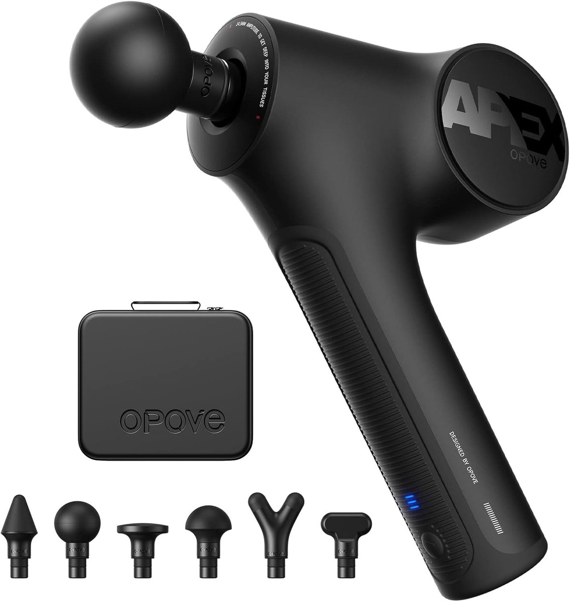 Massagepistool - Zwart - Elektrisch handmassageapparaat - Ergonomisch design - Voor nek, rug, schouders en benen