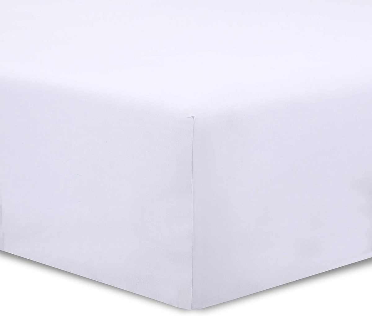SnelShoppen - Set van 2 Fitted Sheets 90x200 cm Wit - 100% Katoen - 57 Draadjes/cm² - 30 cm Hoekhoogte - Ideaal voor Matrassen, Comfortabel en Kleurva