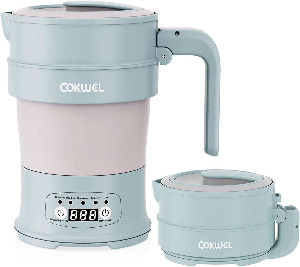 SnelShoppen - Vouwbare Elektrische Waterkoker 0.7L - Compact Reis Kettle - Opvouwbaar - Ideaal voor Camping, Vakantie, en Thuis - Lichtgewicht en Hand
