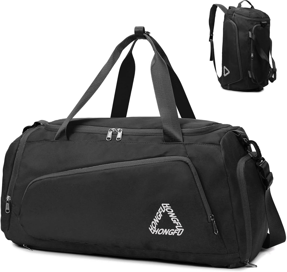 SnelShoppen - 3-in-1 Vrouwelijke Sporttas 45L - Waterdichte Weekender Bag met Schoencompartiment en Nat Compartment - Duffle Bag, Gym Rugzak, Reis Tas