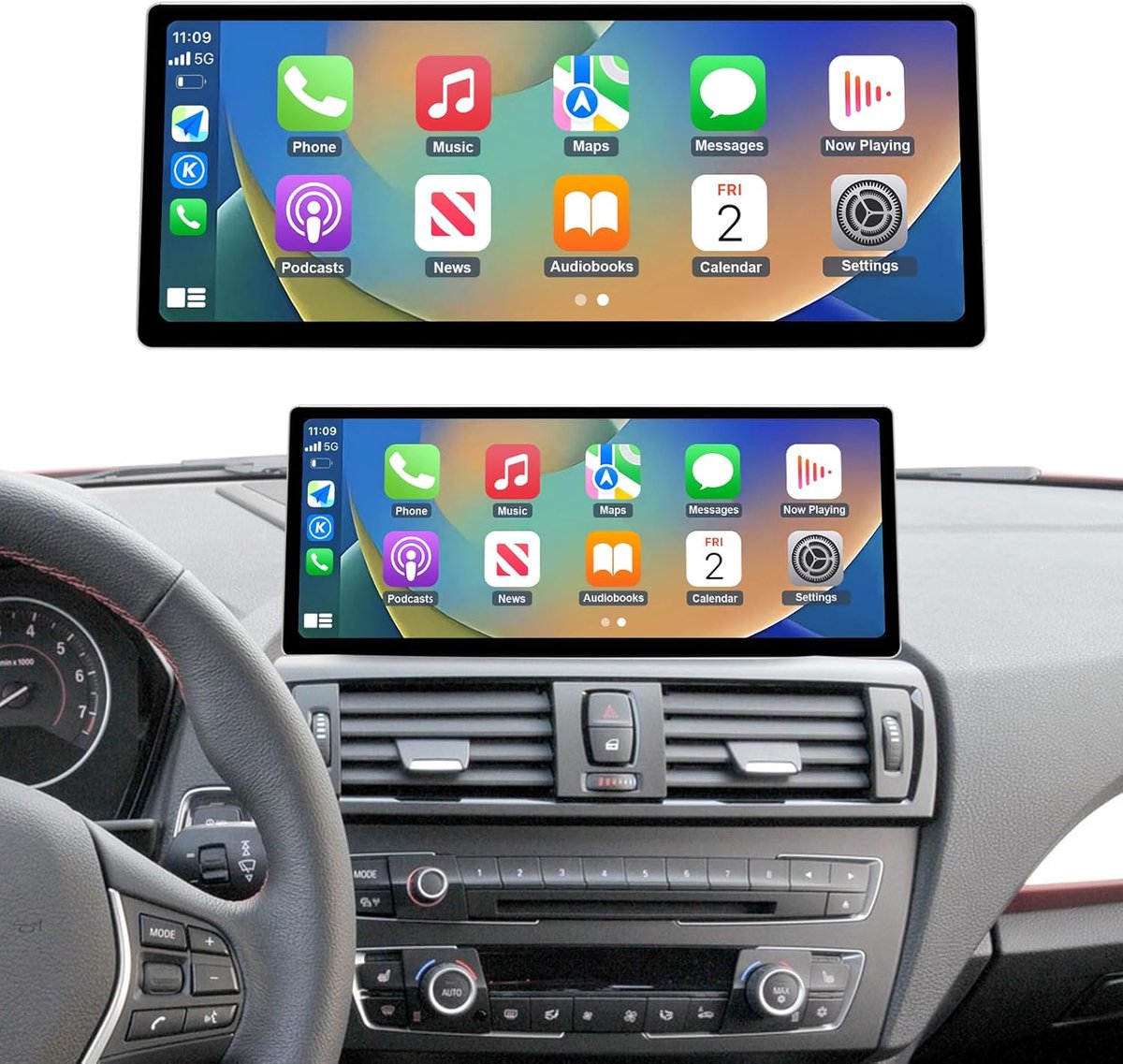 SnelShoppen - 12.3 Inch Auto Radio met Touch Screen voor BMW 1 Serie E81/E82/E87/E88 (2004-2008) - Apple CarPlay/Android Auto/Mirrorlink/Navigatie Upg