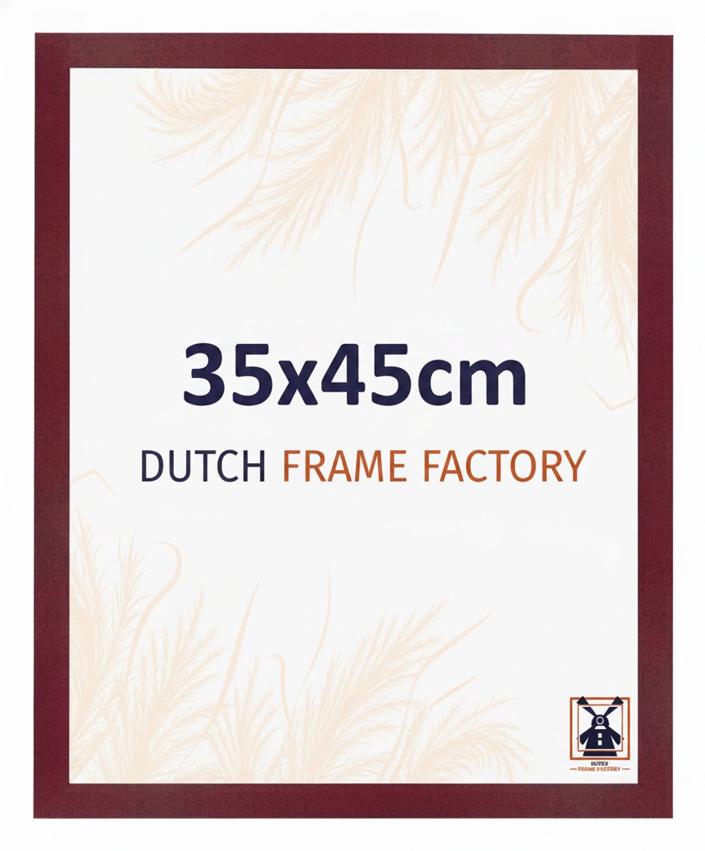 Fotolijst 35x45 cm - MDF - Wijnrood Geveegd - Benno