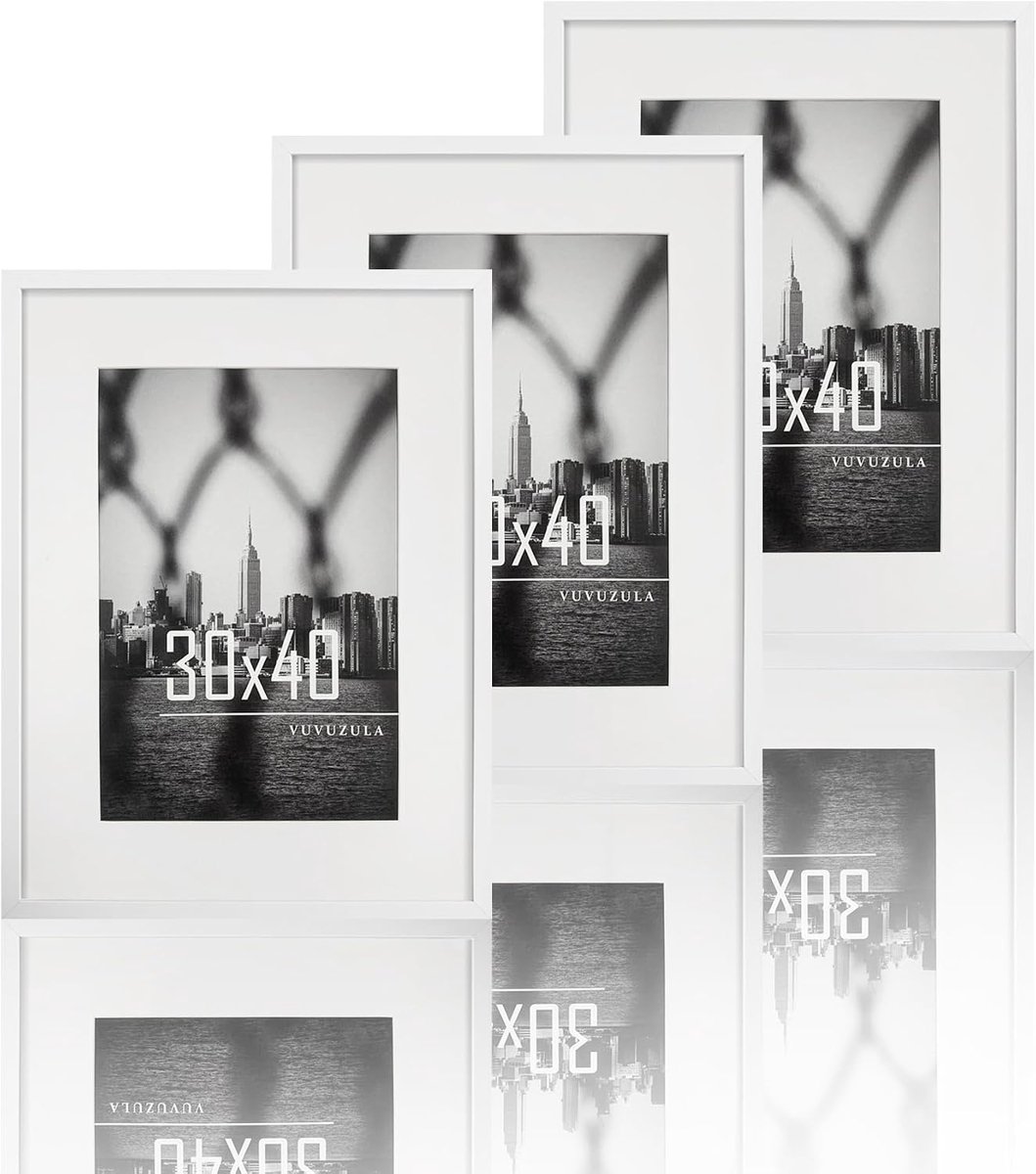 Fotolijst set - Posterlijsten wand - Foto's presenteren - Acrylglas veilig - 30 x 40 cm - Wit