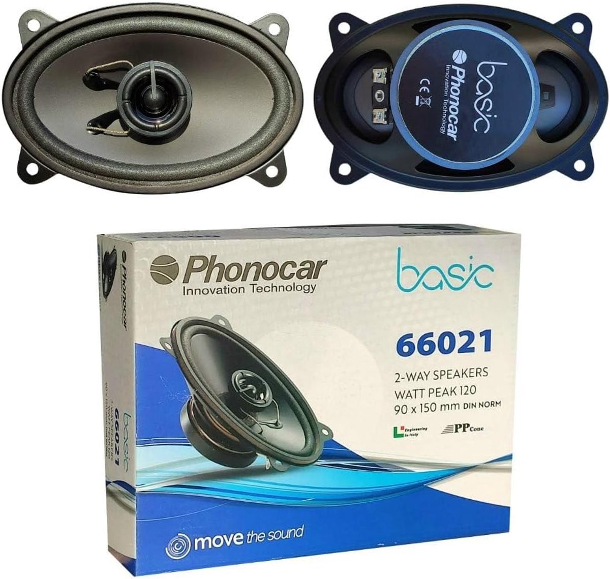 SnelShoppen - 2-Way Coaxial Speakers 4" x 6" 90W Max, 30W RMS, 4 Ohm, 90dB Zwart - Perfect voor Auto, Tuin of Feest