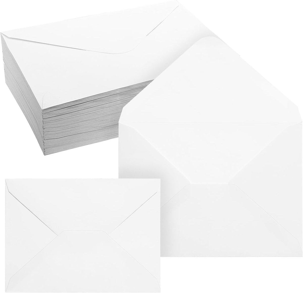 SnelShoppen - 100pcs B6 Briefumschläge Wit Kraftpapier, 13x18cm 120gsm, Enveloppen voor Uitnodigingen, Kaarten, Bruiloft, Verjaardag, Brieven