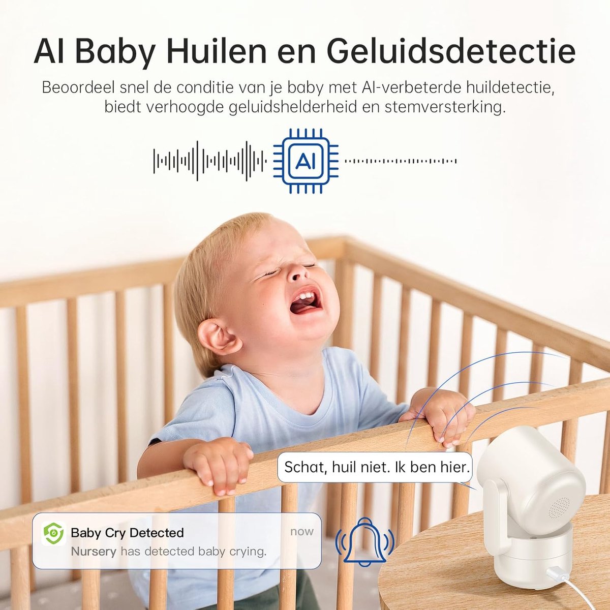 SnelShoppen - 2K 4MP Indoor Beveiligingscamera, 360° PTZ, Dubbelband WiFi, AI Bewegingsdetectie, IR Nachtzicht, Huisdier- en Babymonitor, 2 Stuks