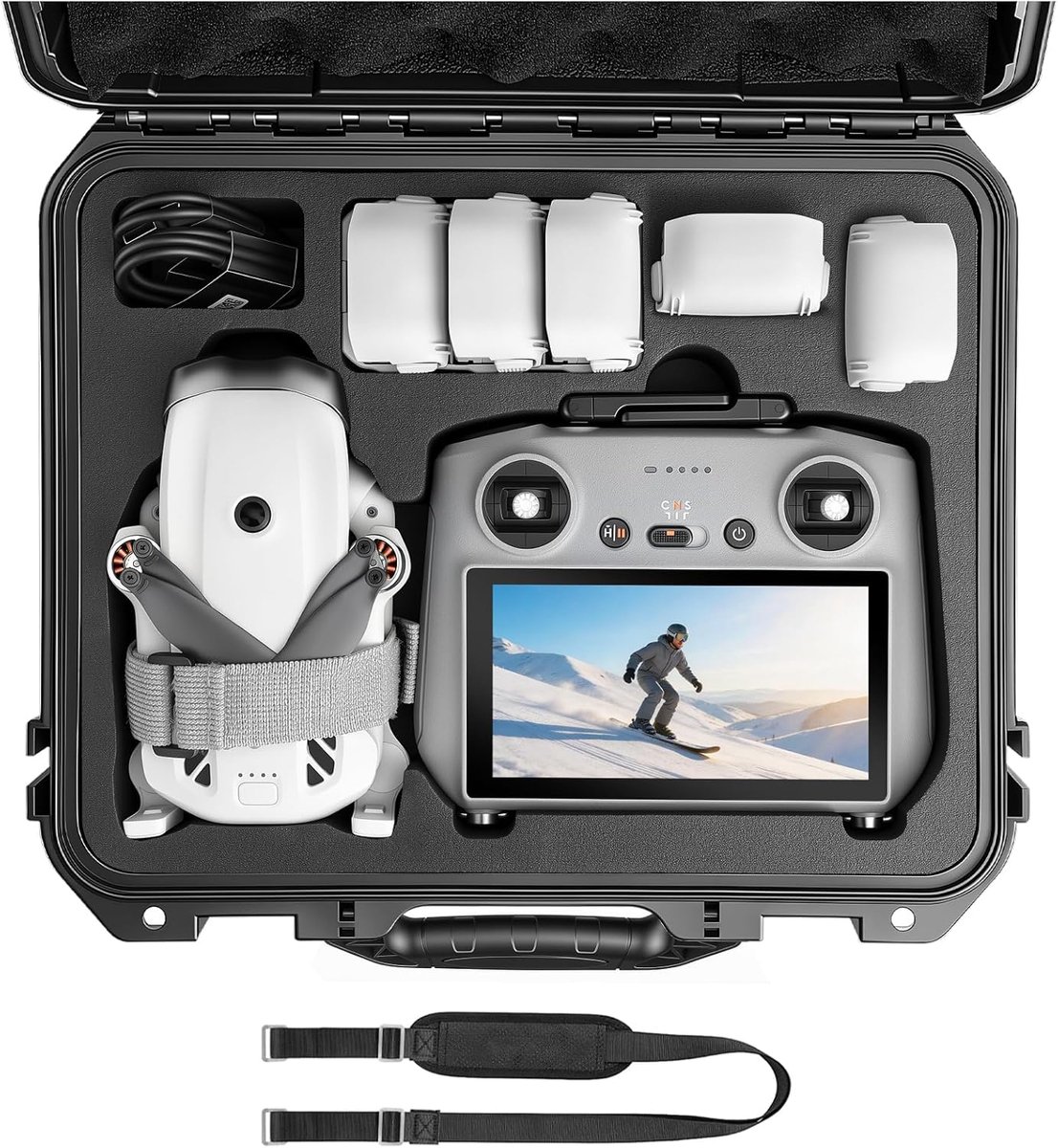 SnelShoppen - Waterdichte Hard Case voor Drone en Accessoires, Geschikt voor Lito X1, RC 2 Controller, 3 Batterijen, Oplader en Meer - Perfecte Organi