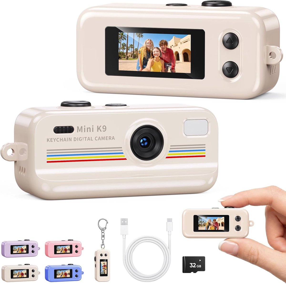 SnelShoppen - Mini Sleutelhanger Digitale Camera 2 MP met 0,96 Inch 1080P Display - Retro Zakformaat Videorecorder voor Kinderen en Beginners - Inclus