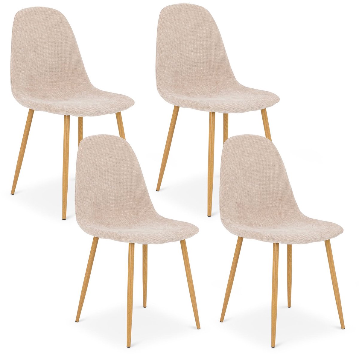 Eetkamerstoelen PUNTA, set van 4 – beige