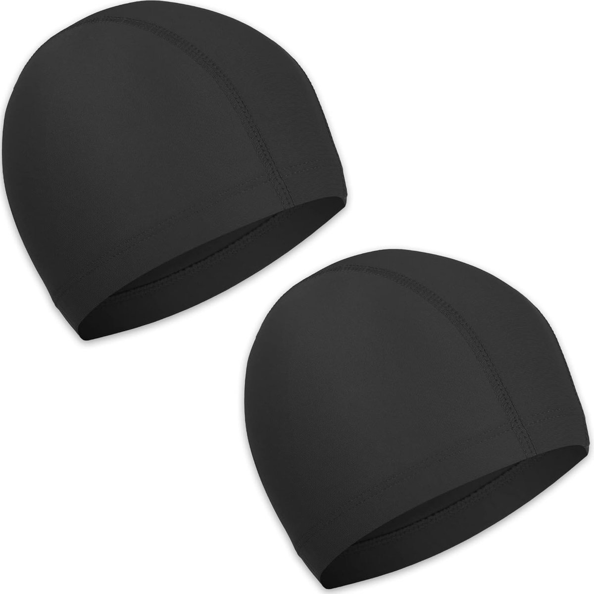 SnelShoppen - Unisex Polyester Zwemcaps (2 Stuks), Zachte en Elastische Zwemcap voor Kinderen, Vrouwen en Mannen, Ideaal voor het Zwembad