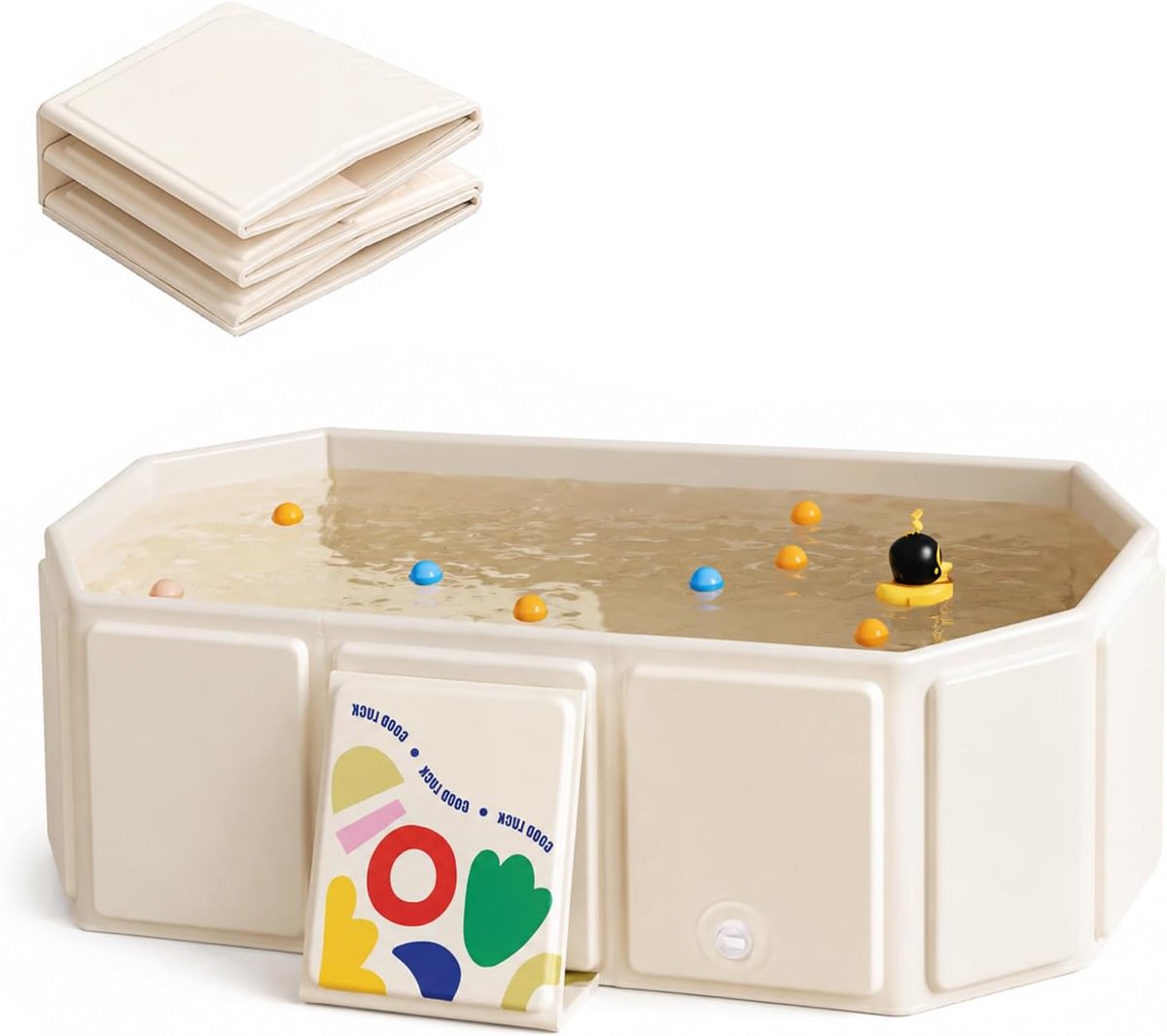 SnelShoppen - Vouwbare Baby Badkuip - Draagbaar Paddling Pool voor Kinderen 0-8 Jaar - Multifunctionele en Ruimtebesparende Baby- en Peuterbad met Afv