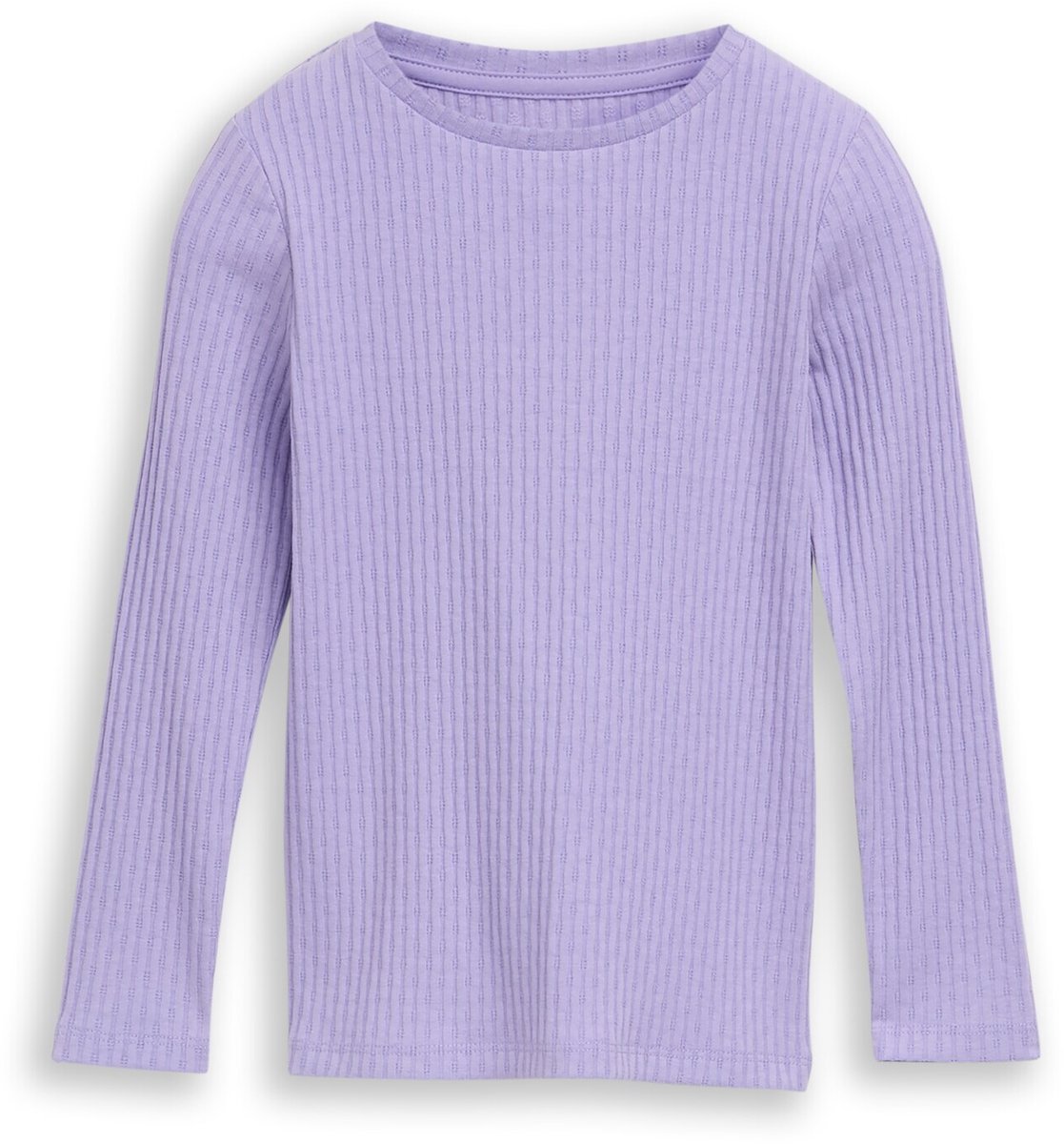 Tom Tailor - T-shirt met lange mouwen en geribde structuur - Maat 116/122 - sweet purple
