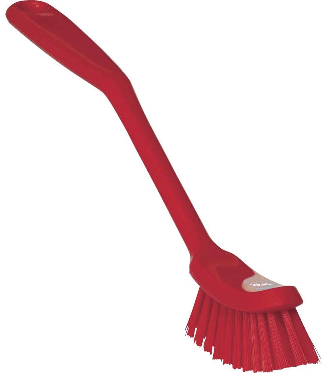 Thijox - Heavy-Duty Afwasborstel - Smalle, Slip-Resistente Reinigingsborstel van Polypropyleen en Polyester, 38,5 cm, Rood, Voor Keuken en Huishoudeli