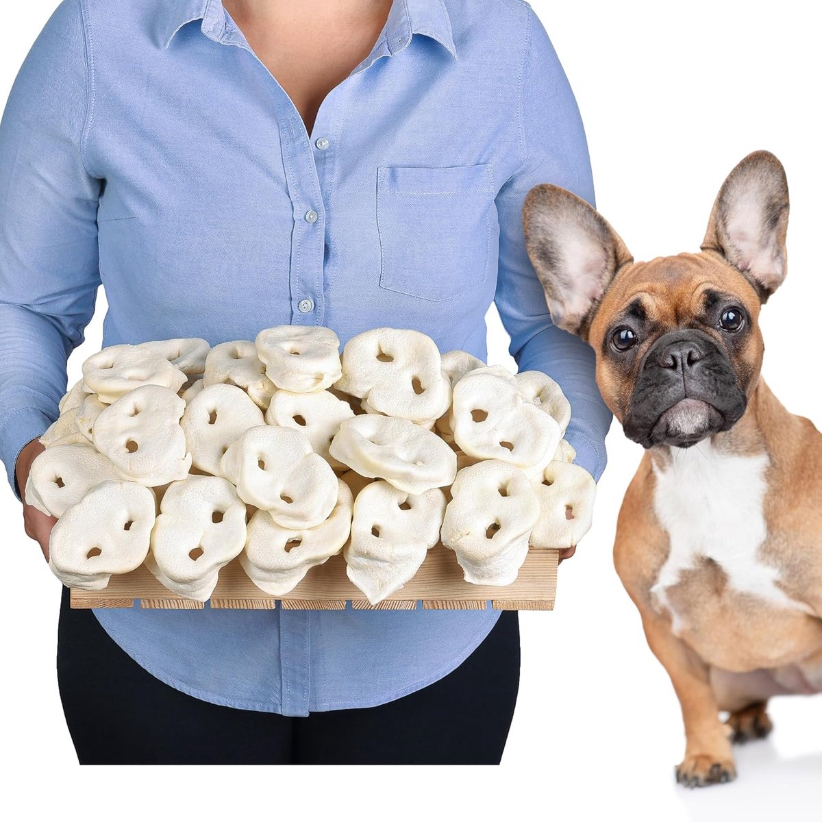 SnelShoppen - Varkenshaas voor Honden, 1 kg Gedroogde Varkensneus, 100% Natuurlijk, Graanvrij, Kauwartikelen voor Kleine en Grote Honden, Ca. 45-55 St