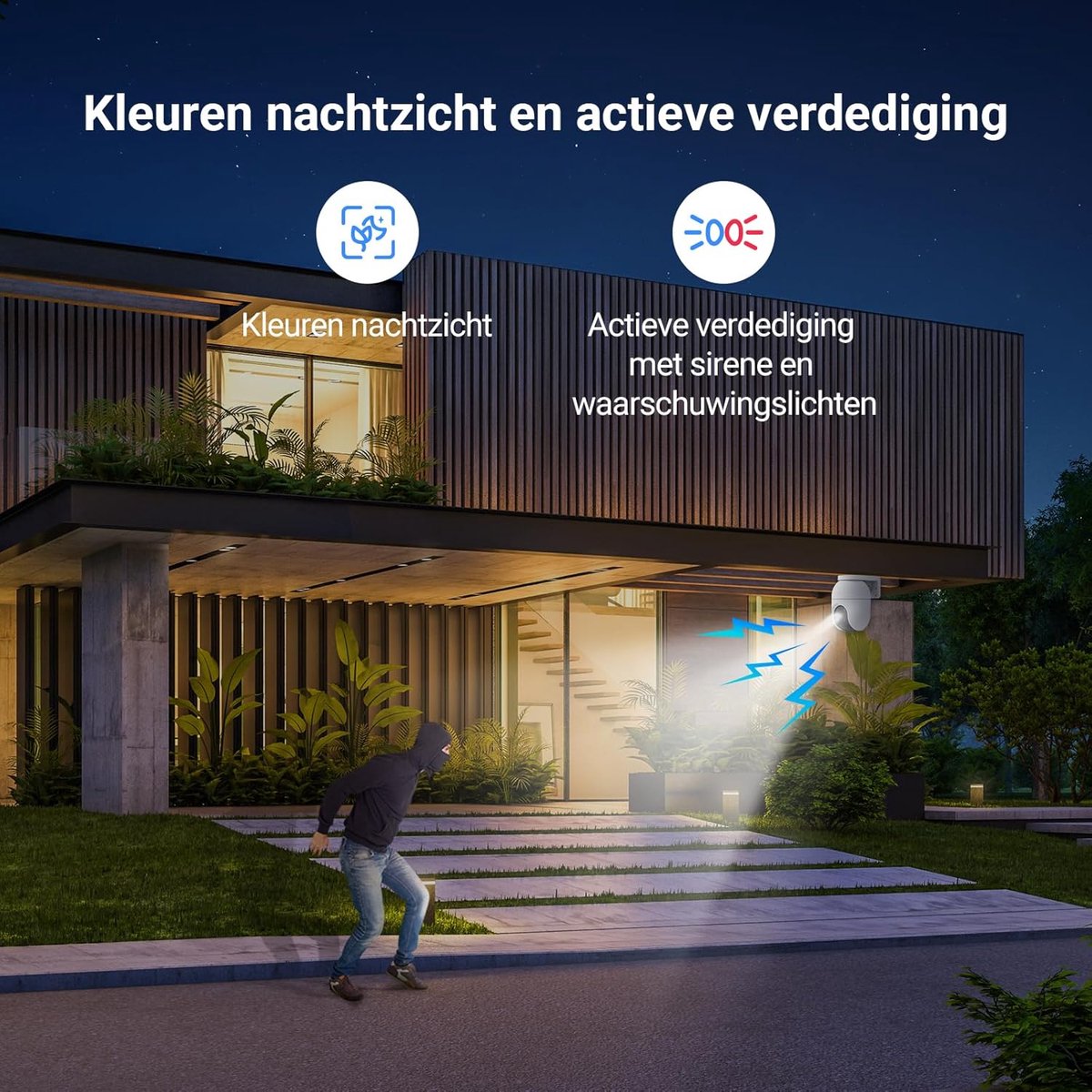 Thijox - EZVIZ C8c 3K Beveiligingscamera Buiten 2PK, Auto-Zoom Tracking, Persoons-/Voertuigdetectie, Kleuren Nachtzicht, Tweeweg Audio, Dual-Band Wi-F