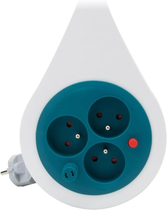 Thijox - Mini-haspel met 3 Stopcontacten, 2P+T, 7 m, Blauw, Compact en Ruimtebesparend voor Thuis, Keuken, Camping en Tuin van Thijox — afbeelding 5