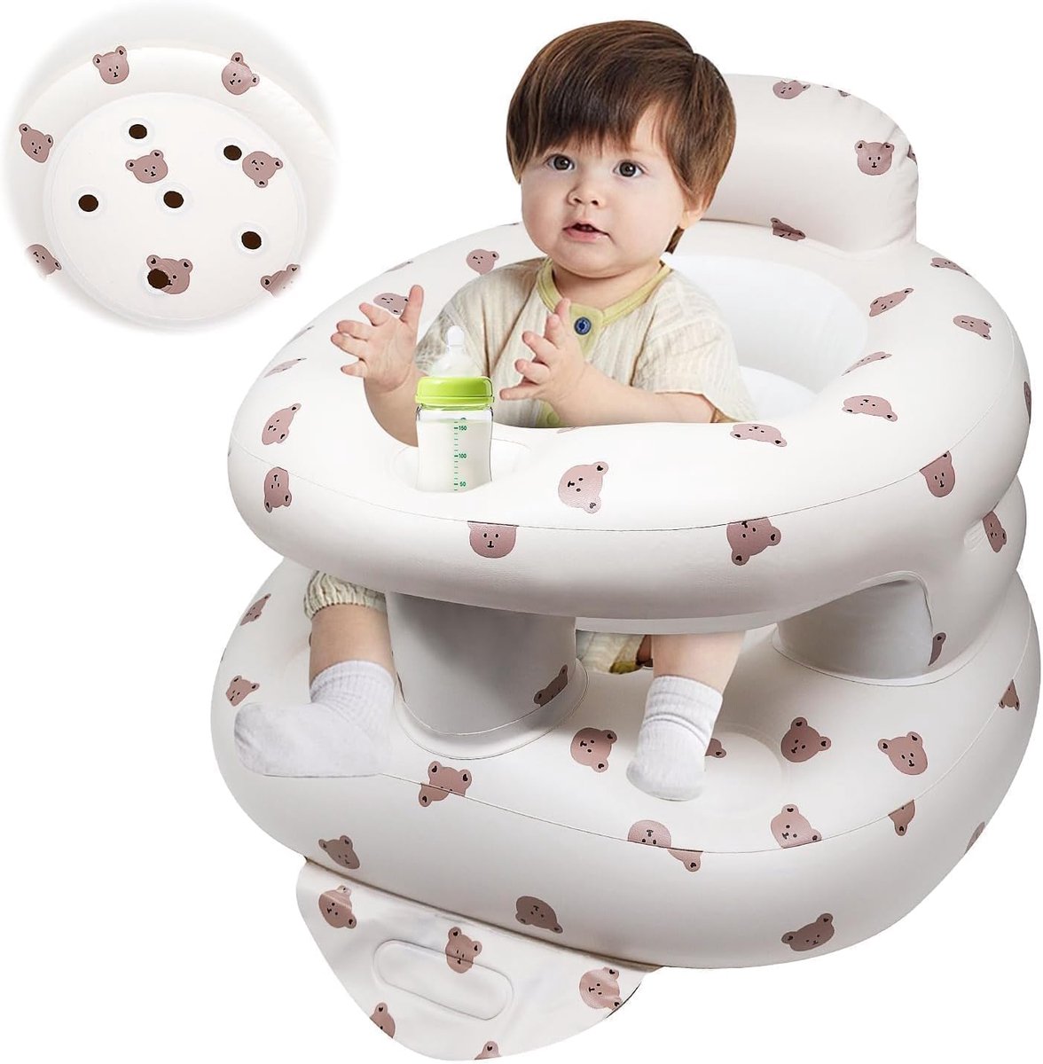 SnelShoppen - Opblaasbaar Babyzitje - Comfortabel en Veilig Babyzitje voor Binnen en Buiten - Geschikt voor Zwembad, Tuin en Vakantie - Makkelijk Mee