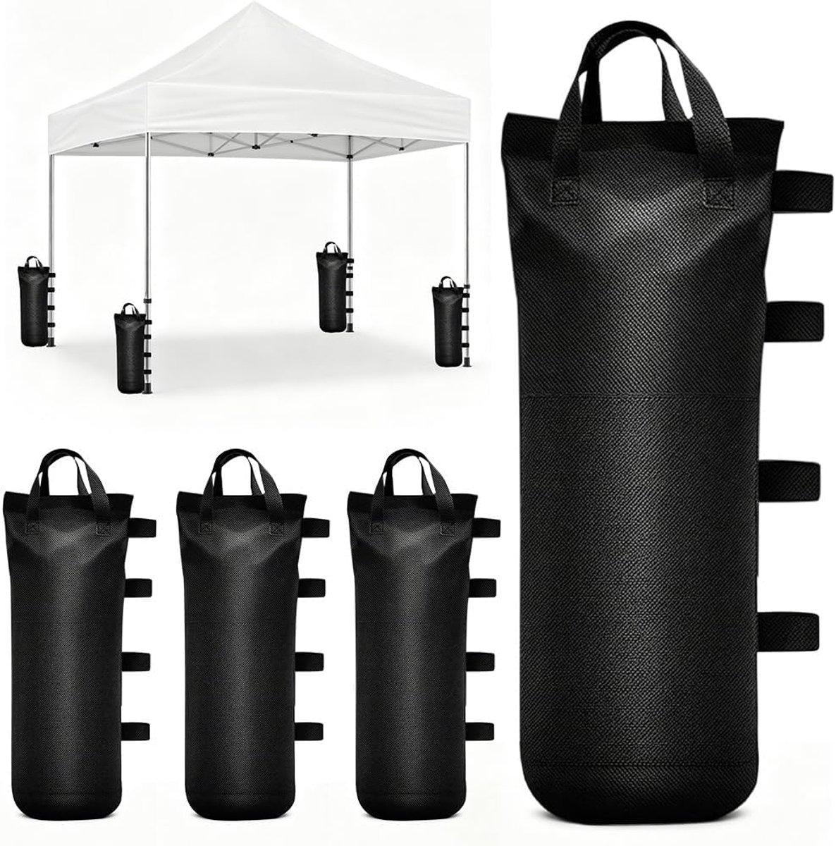 SnelShoppen - Zandzakken voor Paviljoen 4 Stuks - 800D Oxford - Versterkte Gewichten voor Tent - Stabiliteit voor Camping, Strand, Tuin - 50 x 20 cm -