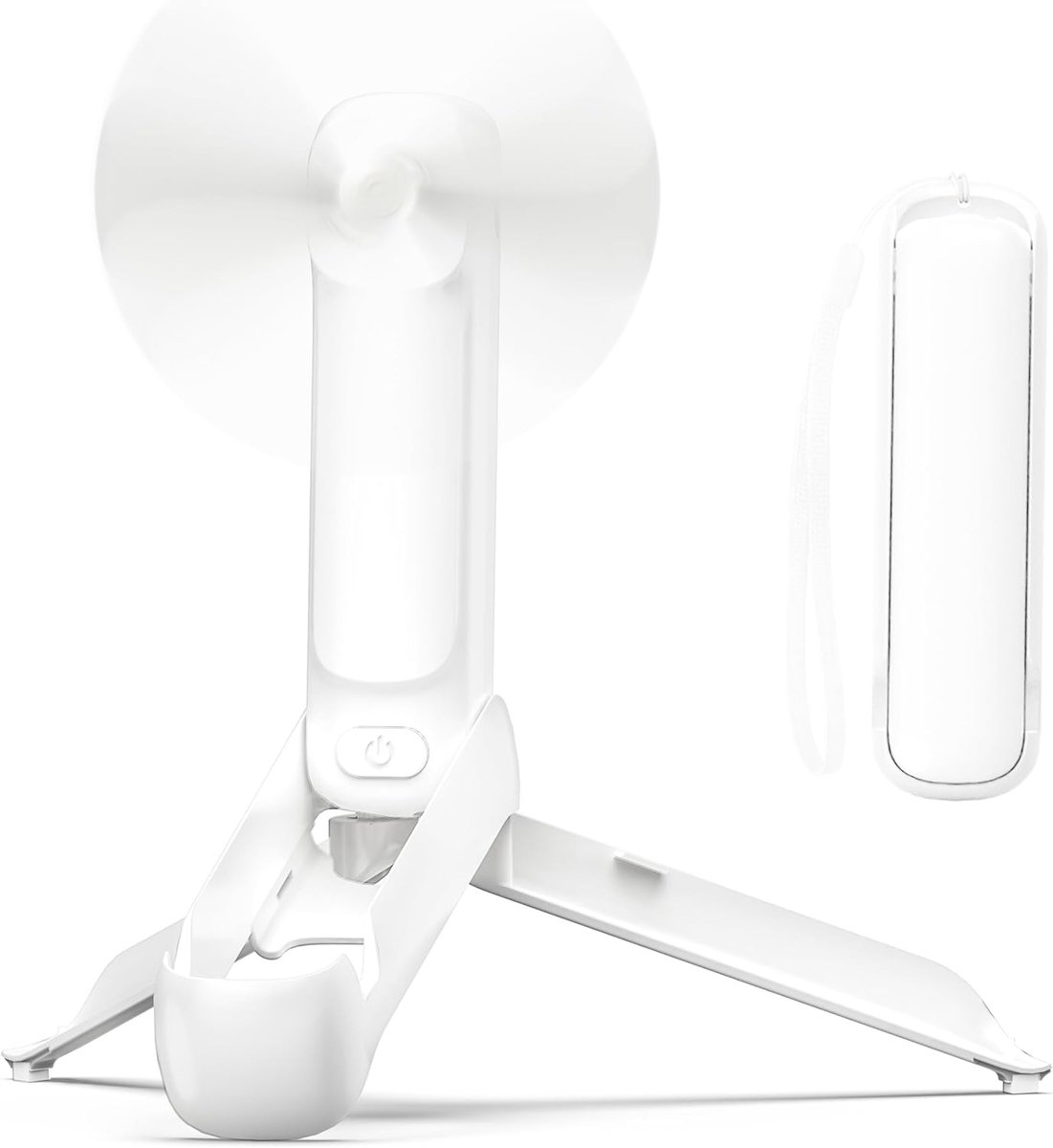 SnelShoppen - 3-in-1 Mini Handventilator Draagbaar met Zaklamp, Oplaadbaar 2000 mAh, Stille USB Ventilator voor Reizen, Strand, Kantoor en Zomer, Perf