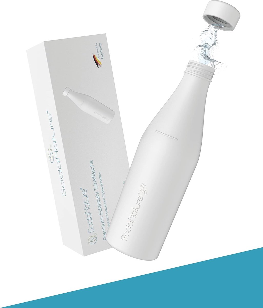 SnelShoppen - Premium 700ml roestvrijstalen fles voor SodaStream Crystal | Vaatwasbestendig, lekvrij, ideaal voor onderweg, sport en camping - Elegant