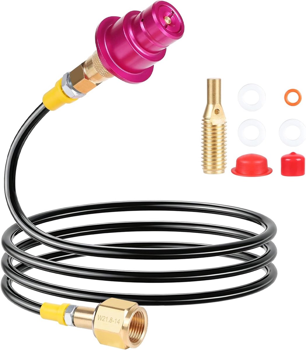 SnelShoppen - Adapter voor Sodastream, CO2-tankadapter met hogedrukslang voor SodaStream DUO, externe slangadapter voor bruiswatermachines, CGA320 W21