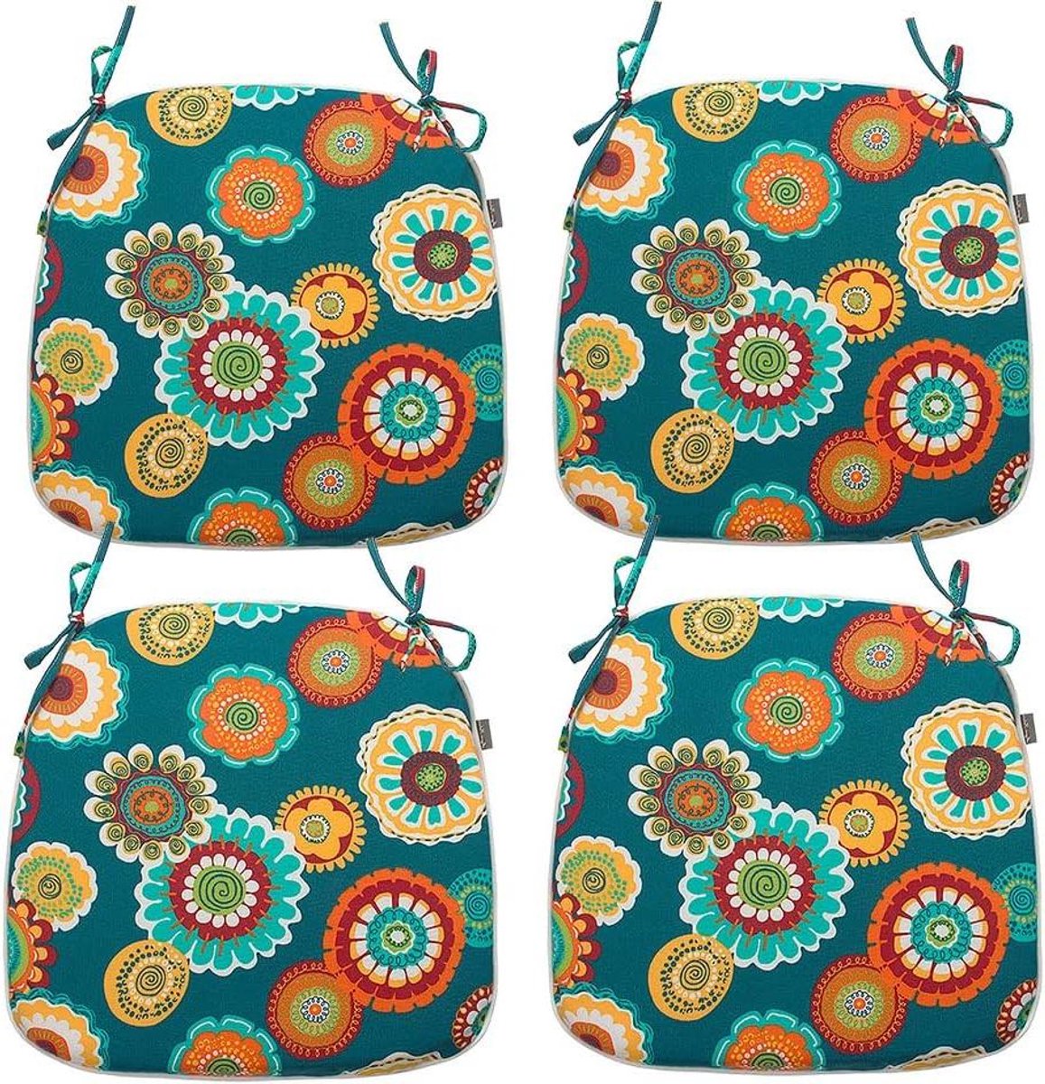Stoelkussens Set - Zitkussens Buiten - Comfortabel Zitten - Waterdicht Weerbestendig - 43 x 40 cm - Turkoois Groen