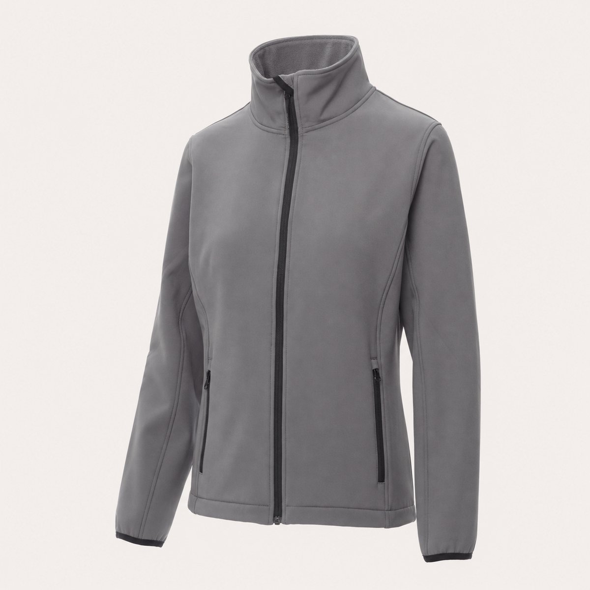 Softshell Jas Dames Waterdicht – Regenjas Dames – Outdoor Jas – Tussenjas Dames met Rits – 100% Polyester – – M Grijs
