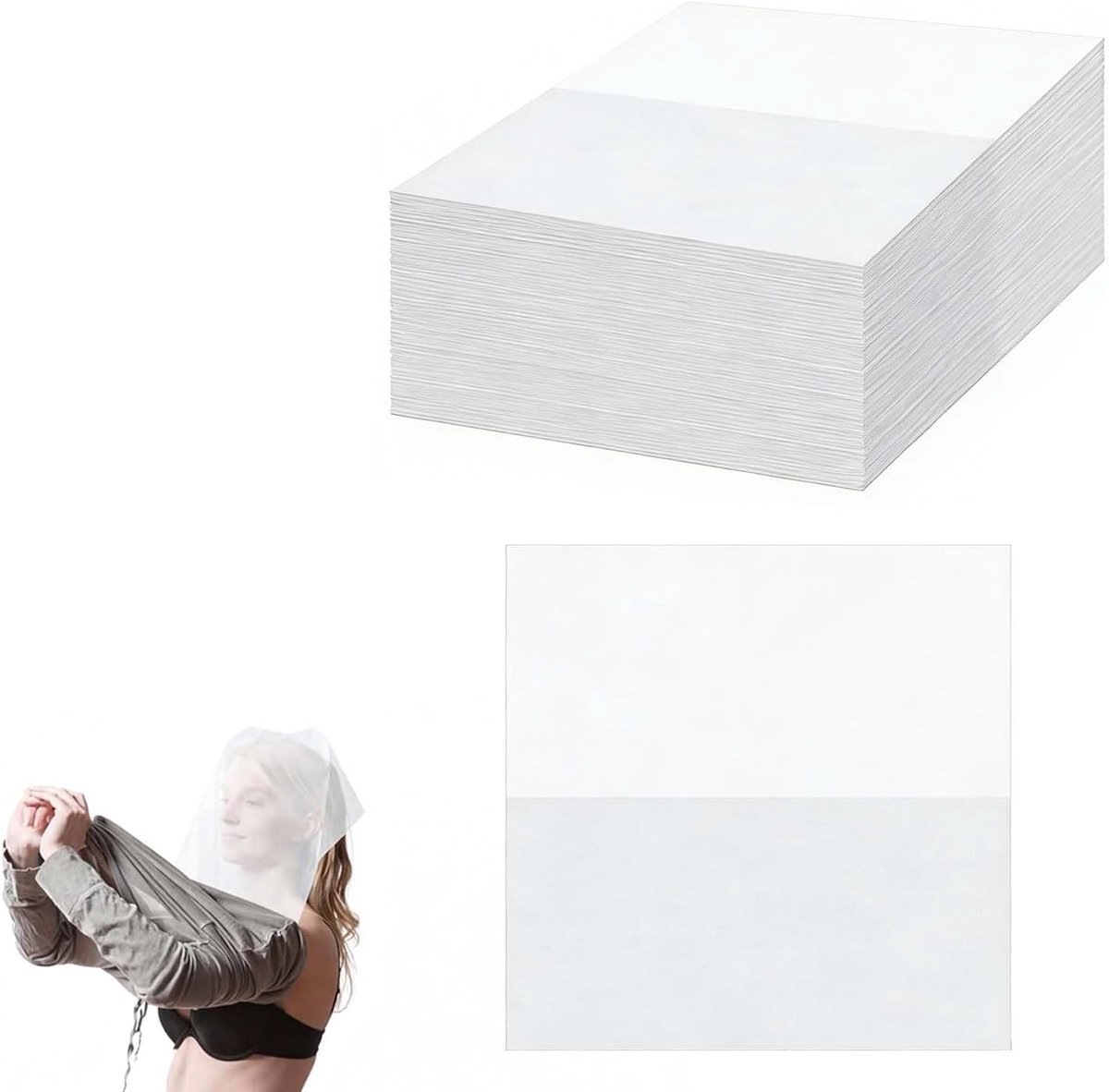 SnelShoppen - Make-up Beschermende Masker Set 100 Stuks 40x40 cm, Ademend Gezichtsbescherming tegen Make-up Vlekken, Beschermdoek voor Kleding en Haar