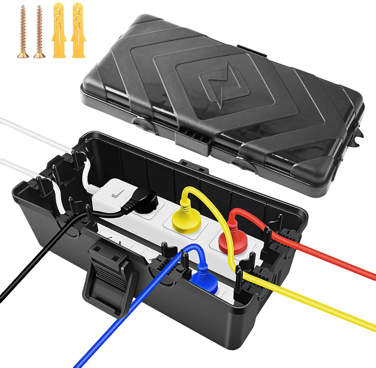 Waterdichte Kabelbox - Elektriciteitskast Buiten - Tuinverlichting Aansluiten - IP54 Spatwaterdicht - 26 x 15 x 9 cm - Zwart
